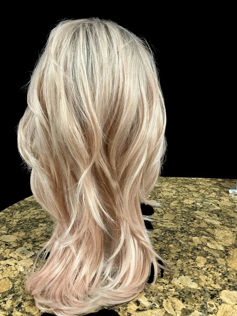 Stacy’s Story Gracie. Long Lace Front Blonde to Pink Ombre Wig